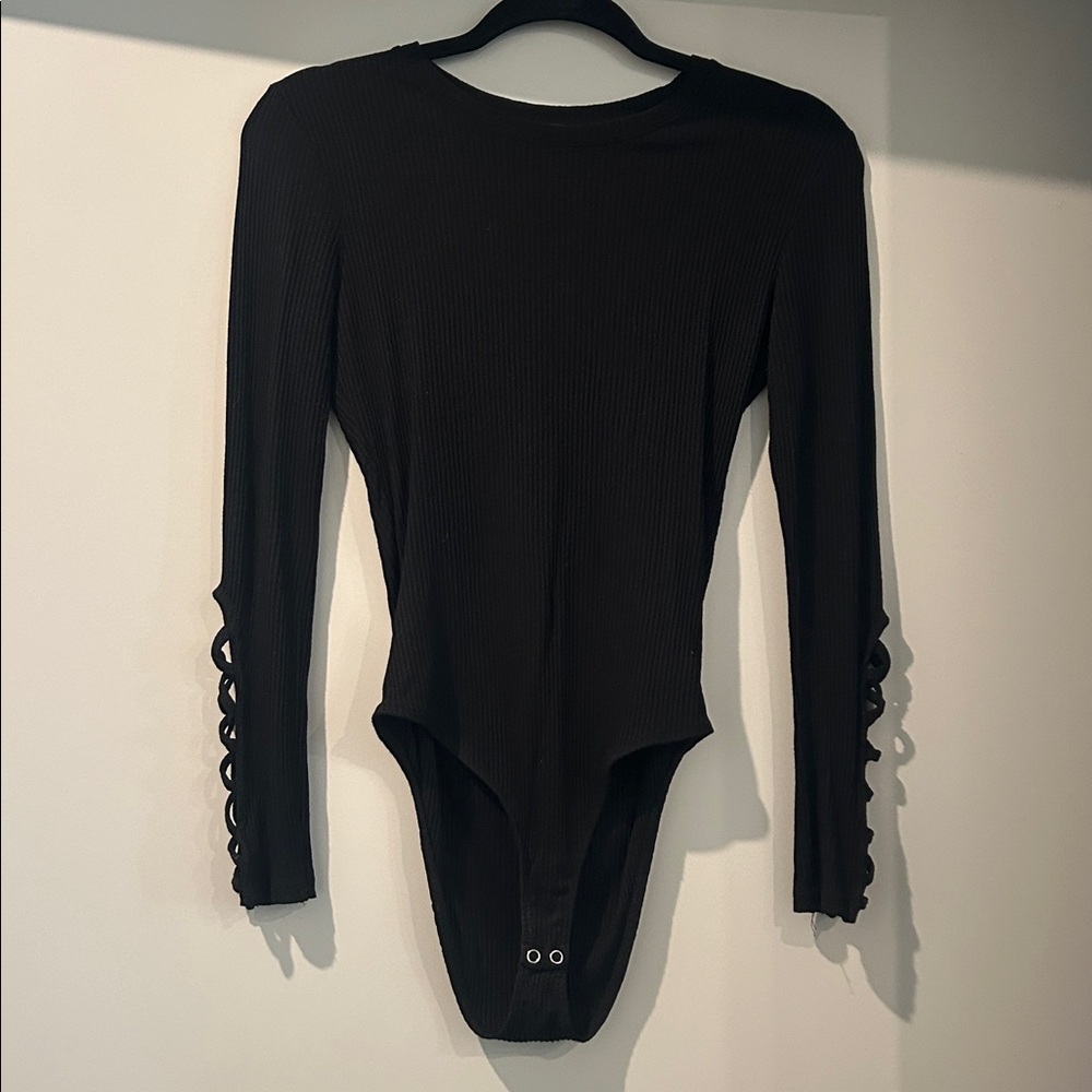 Bershka Ribbed Black Top